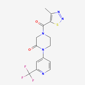 4-(4-Methyl-1,2,3-thiadiazole-5-carbonyl)-1-[2-(trifluoromethyl)pyridin-4-yl]piperazin-2-one