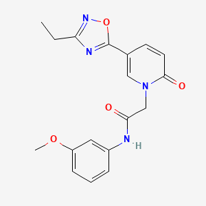 molecular formula C18H18N4O4 B2616762 2-(5-(3-ethyl-1,2,4-oxadiazol-5-yl)-2-oxopyridin-1(2H)-yl)-N-(3-methoxyphenyl)acetamide CAS No. 1251600-59-5