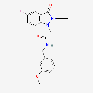 2-(2-(tert-butyl)-5-fluoro-3-oxo-2,3-dihydro-1H-indazol-1-yl)-N-(3-methoxybenzyl)acetamide