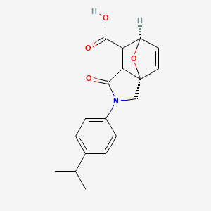 molecular formula C18H19NO4 B2616765 (3aS,6R)-2-(4-异丙苯基)-1-氧代-1,2,3,6,7,7a-六氢-3a,6-环氧异吲哚-7-羧酸 CAS No. 956816-51-6