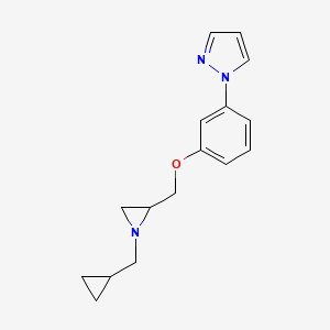 molecular formula C16H19N3O B2616769 1-[3-[[1-(Cyclopropylmethyl)aziridin-2-yl]methoxy]phenyl]pyrazole CAS No. 2418718-38-2