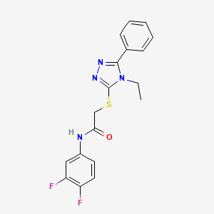 N-(3,4-difluorophenyl)-2-[(4-ethyl-5-phenyl-4H-1,2,4-triazol-3-yl)sulfanyl]acetamide