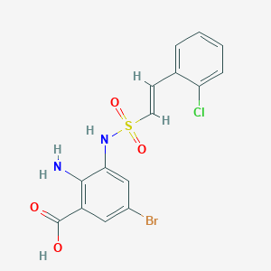 2-Amino-5-bromo-3-[[(E)-2-(2-chlorophenyl)ethenyl]sulfonylamino]benzoic acid