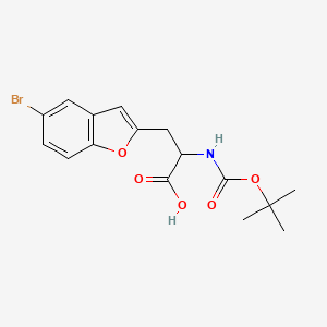 molecular formula C16H18BrNO5 B2616775 3-(5-Bromobenzofuran-2-yl)-2-((tert-butoxycarbonyl)amino)propanoic acid CAS No. 1379863-12-3