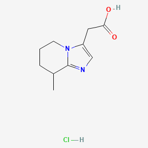 molecular formula C10H15ClN2O2 B2616779 2-(8-Methyl-5,6,7,8-tetrahydroimidazo[1,2-a]pyridin-3-yl)acetic acid hydrochloride CAS No. 2155852-35-8