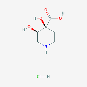 molecular formula C6H12ClNO4 B2616780 (3R,4S)-3,4-Dihydroxypiperidine-4-carboxylic acid;hydrochloride CAS No. 2416219-16-2