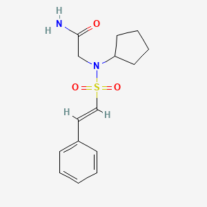 molecular formula C15H20N2O3S B2616782 2-[cyclopentyl-[(E)-2-phenylethenyl]sulfonylamino]acetamide CAS No. 1281694-47-0