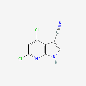 molecular formula C8H3Cl2N3 B2616784 4,6-Dichloro-1H-pyrrolo[2,3-b]pyridine-3-carbonitrile CAS No. 1632368-33-2