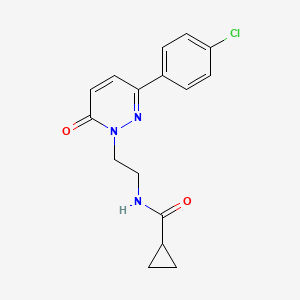 molecular formula C16H16ClN3O2 B2616795 N-(2-(3-(4-chlorophenyl)-6-oxopyridazin-1(6H)-yl)ethyl)cyclopropanecarboxamide CAS No. 921531-51-3