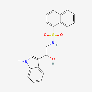 molecular formula C21H20N2O3S B2616803 N-(2-hydroxy-2-(1-methyl-1H-indol-3-yl)ethyl)naphthalene-1-sulfonamide CAS No. 1448036-71-2