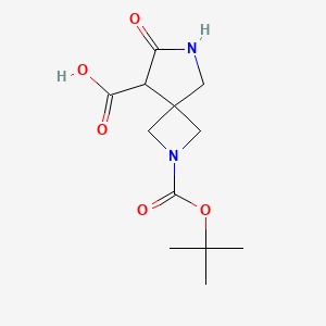 molecular formula C12H18N2O5 B2616807 2-(叔丁氧羰基)-7-氧代-2,6-二氮杂螺[3.4]辛烷-8-羧酸 CAS No. 2548983-72-6