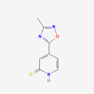 molecular formula C8H7N3OS B2616822 4-(3-Methyl-1,2,4-oxadiazol-5-yl)pyridine-2-thiol CAS No. 1370597-69-5