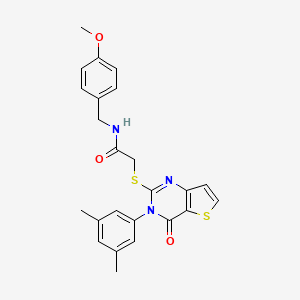 2-{[3-(3,5-dimethylphenyl)-4-oxo-3,4-dihydrothieno[3,2-d]pyrimidin-2-yl]sulfanyl}-N-(4-methoxybenzyl)acetamide