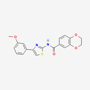 molecular formula C19H16N2O4S B2616827 N-(4-(3-methoxyphenyl)thiazol-2-yl)-2,3-dihydrobenzo[b][1,4]dioxine-6-carboxamide CAS No. 536731-79-0