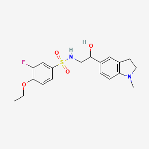 molecular formula C19H23FN2O4S B2616832 4-ethoxy-3-fluoro-N-(2-hydroxy-2-(1-methylindolin-5-yl)ethyl)benzenesulfonamide CAS No. 1706041-73-7