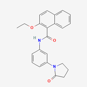 molecular formula C23H22N2O3 B2616835 2-ethoxy-N-[3-(2-oxopyrrolidin-1-yl)phenyl]naphthalene-1-carboxamide CAS No. 922886-75-7