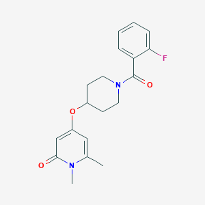 molecular formula C19H21FN2O3 B2616836 4-((1-(2-fluorobenzoyl)piperidin-4-yl)oxy)-1,6-dimethylpyridin-2(1H)-one CAS No. 2034389-97-2