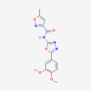 molecular formula C15H14N4O5 B2616839 N-(5-(3,4-二甲氧基苯基)-1,3,4-恶二唑-2-基)-5-甲基异恶唑-3-甲酰胺 CAS No. 941909-61-1
