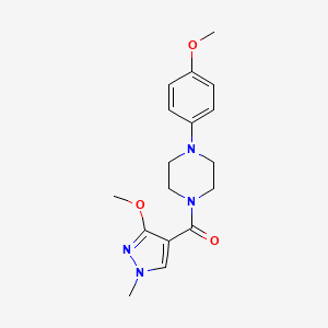 molecular formula C17H22N4O3 B2616860 (3-methoxy-1-methyl-1H-pyrazol-4-yl)(4-(4-methoxyphenyl)piperazin-1-yl)methanone CAS No. 1014026-70-0