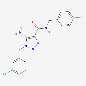 molecular formula C17H15ClFN5O B2616862 5-amino-1-(3-chlorobenzyl)-N-(4-fluorobenzyl)-1H-1,2,3-triazole-4-carboxamide CAS No. 899981-35-2