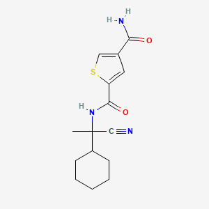 molecular formula C15H19N3O2S B2616864 2-N-(1-氰基-1-环己基乙基)噻吩-2,4-二甲酰胺 CAS No. 1385349-03-0