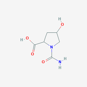 molecular formula C6H10N2O4 B2616869 1-Carbamoyl-4-hydroxypyrrolidine-2-carboxylic acid CAS No. 1098066-21-7