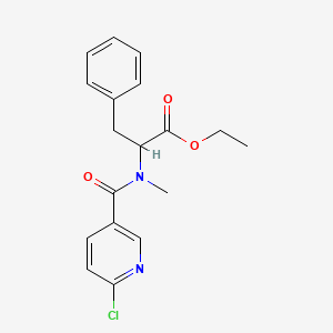 molecular formula C18H19ClN2O3 B2616876 ethyl 2-[1-(6-chloropyridin-3-yl)-N-methylformamido]-3-phenylpropanoate CAS No. 1496456-31-5