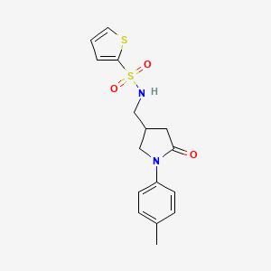 N-((5-oxo-1-(p-tolyl)pyrrolidin-3-yl)methyl)thiophene-2-sulfonamide