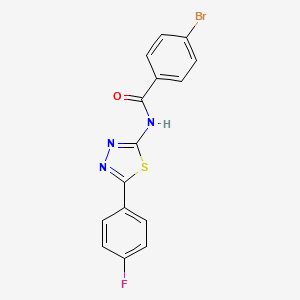 molecular formula C15H9BrFN3OS B2616883 4-bromo-N-[5-(4-fluorophenyl)-1,3,4-thiadiazol-2-yl]benzamide CAS No. 309737-37-9