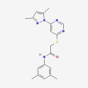 molecular formula C19H21N5OS B2616889 2-((6-(3,5-dimethyl-1H-pyrazol-1-yl)pyrimidin-4-yl)thio)-N-(3,5-dimethylphenyl)acetamide CAS No. 1251545-38-6