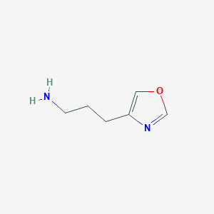 molecular formula C6H10N2O B2616893 3-(Oxazol-4-yl)propan-1-amine CAS No. 1368921-94-1