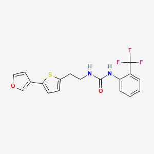 molecular formula C18H15F3N2O2S B2616900 1-(2-(5-(呋喃-3-基)噻吩-2-基)乙基)-3-(2-(三氟甲基)苯基)脲 CAS No. 2034499-67-5