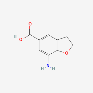 molecular formula C9H9NO3 B2616901 7-Amino-2,3-dihydro-1-benzofuran-5-carboxylic acid CAS No. 1781722-45-9