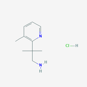 molecular formula C10H17ClN2 B2616902 2-Methyl-2-(3-methylpyridin-2-yl)propan-1-amine hydrochloride CAS No. 1402232-79-4