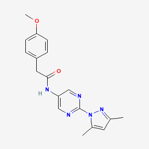 molecular formula C18H19N5O2 B2616903 N-(2-(3,5-dimethyl-1H-pyrazol-1-yl)pyrimidin-5-yl)-2-(4-methoxyphenyl)acetamide CAS No. 1421473-41-7