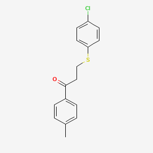 molecular formula C16H15ClOS B2616905 3-[(4-Chlorophenyl)sulfanyl]-1-(4-methylphenyl)-1-propanone CAS No. 882748-89-2