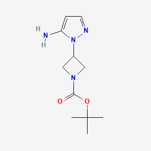 molecular formula C11H18N4O2 B2616911 tert-Butyl 3-(5-amino-1H-pyrazol-1-yl)azetidine-1-carboxylate CAS No. 2137717-81-6