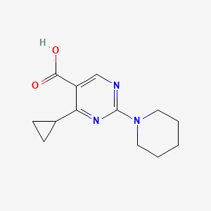 4-Cyclopropyl-2-(piperidin-1-yl)pyrimidine-5-carboxylic acid