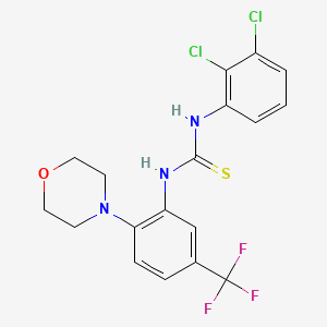 molecular formula C18H16Cl2F3N3OS B2616914 1-(2,3-Dichlorophenyl)-3-(2-morpholin-4-YL-5-(trifluoromethyl)phenyl)thiourea CAS No. 1022313-04-7
