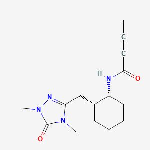 molecular formula C15H22N4O2 B2616917 N-[(1R,2R)-2-[(1,4-Dimethyl-5-oxo-1,2,4-triazol-3-yl)methyl]cyclohexyl]but-2-ynamide CAS No. 2223545-90-0