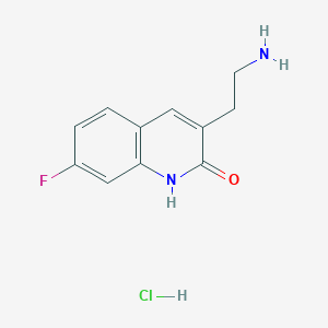 molecular formula C11H12ClFN2O B2616919 3-(2-Aminoethyl)-7-fluoro-1,2-dihydroquinolin-2-one hydrochloride CAS No. 1266690-85-0