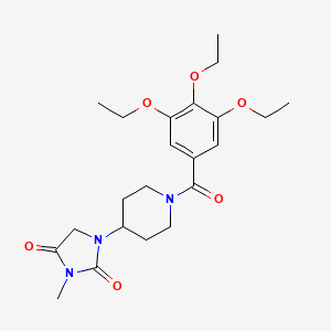 molecular formula C22H31N3O6 B2616935 3-甲基-1-(1-(3,4,5-三乙氧基苯甲酰)哌啶-4-基)咪唑烷-2,4-二酮 CAS No. 2176271-32-0