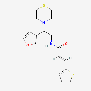 molecular formula C17H20N2O2S2 B2616939 (E)-N-(2-(furan-3-yl)-2-thiomorpholinoethyl)-3-(thiophen-2-yl)acrylamide CAS No. 2035018-05-2