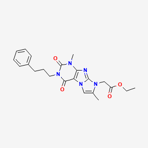 ethyl 2-(1,7-dimethyl-2,4-dioxo-3-(3-phenylpropyl)-3,4-dihydro-1H-imidazo[2,1-f]purin-8(2H)-yl)acetate