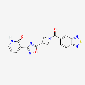 molecular formula C17H12N6O3S B2616941 3-(5-(1-(benzo[c][1,2,5]thiadiazole-5-carbonyl)azetidin-3-yl)-1,2,4-oxadiazol-3-yl)pyridin-2(1H)-one CAS No. 1396803-53-4