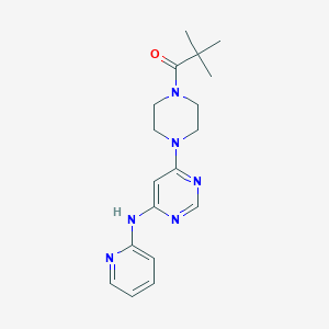 molecular formula C18H24N6O B2616943 2,2-Dimethyl-1-(4-(6-(pyridin-2-ylamino)pyrimidin-4-yl)piperazin-1-yl)propan-1-one CAS No. 1421515-13-0