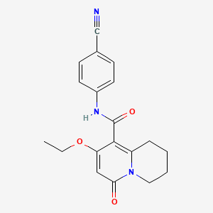 molecular formula C19H19N3O3 B2616945 N-(4-氰基苯基)-8-乙氧基-6-氧代-1,3,4,6-四氢-2H-喹喔啉-9-甲酰胺 CAS No. 1775506-99-4