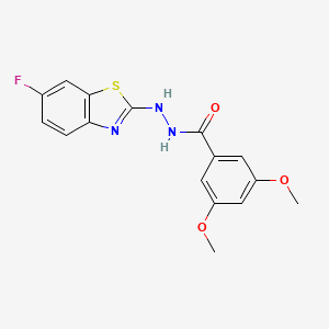 molecular formula C16H14FN3O3S B2616954 N'-(6-fluoro-1,3-benzothiazol-2-yl)-3,5-dimethoxybenzohydrazide CAS No. 851980-01-3