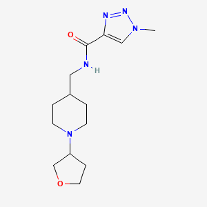 molecular formula C14H23N5O2 B2616956 1-methyl-N-((1-(tetrahydrofuran-3-yl)piperidin-4-yl)methyl)-1H-1,2,3-triazole-4-carboxamide CAS No. 2034607-16-2