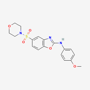 molecular formula C18H19N3O5S B2616958 N-(4-methoxyphenyl)-5-(morpholine-4-sulfonyl)-1,3-benzoxazol-2-amine CAS No. 730949-76-5